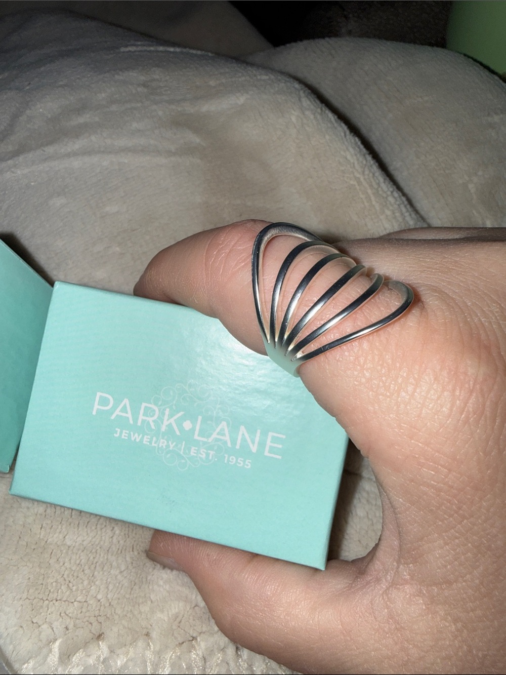 Park Lane Dimension Silver Layered Fan Ring